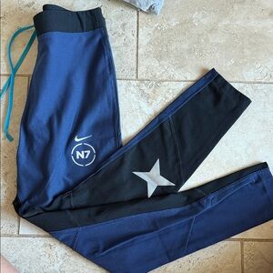 Nike color block Blue and Black N7 Leggings